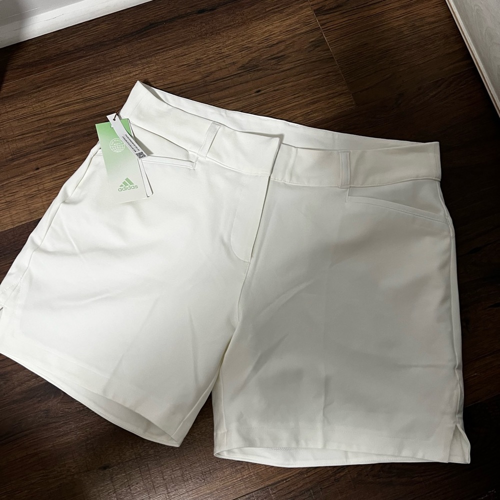 Adidas White Athletic Shorts Crisp Tailored Design